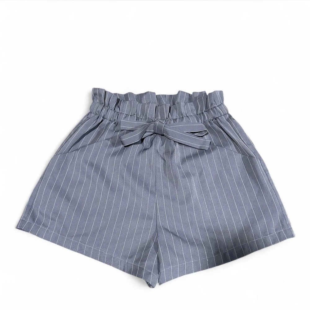 Blue & White Striped Shorts